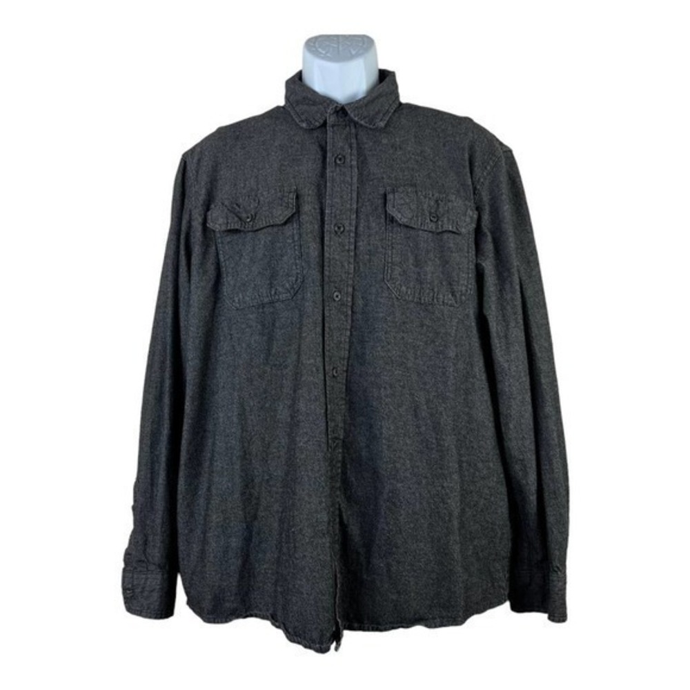Wrangler Men Casual Shirt Gray Button Front size L